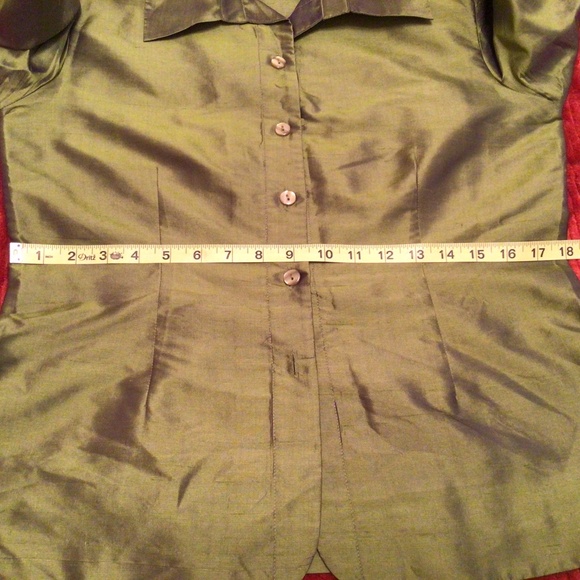 Vintage 90s Pant Suit - Silk Olive Green - Picture 10 of 12